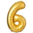 balon foliowy cyfra 6 matowa zloty arpex 36 cali dgt