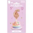 balon foliowy cyfra 6 micro rozowe zloto godan 5 dgt
