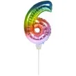 balon foliowy cyfra 6 mini teczowy folat 14 dgt