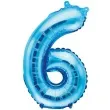 balon foliowy cyfra 6 niebieski partydeco 14 dgt