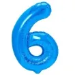 balon foliowy cyfra 6 niebieski partypal 16 dgt