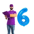 balon foliowy cyfra 6 niebieski partypal 16 dgt