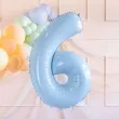 balon foliowy cyfra 6 pastel blekitny partydeco 34 dgt
