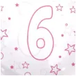 balon foliowy cyfra 6 rozowa transparentny tuban 18 orb