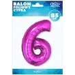 balon foliowy cyfra 6 rozowy godan 34 dgt