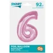 balon foliowy cyfra 6 rozowy jasny godan 36 dgt