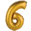 balon foliowy cyfra 6 satynowa zloty godan 14 dgt