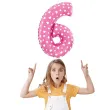 balon foliowy cyfra 6 serca rozowy jasny jix 18 dgt