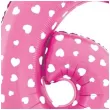 balon foliowy cyfra 6 serca rozowy jasny jix 18 dgt