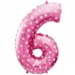 balon foliowy cyfra 6 serduszka rozowy godan 26 dgt