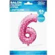 balon foliowy cyfra 6 serduszka rozowy godan 26 dgt