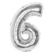 balon foliowy cyfra 6 srebrny boland 14 dgt