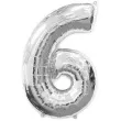 balon foliowy cyfra 6 srebrny flexmetal 34 dgt