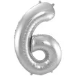 balon foliowy cyfra 6 srebrny folat 34 dgt