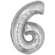 balon foliowy cyfra 6 srebrny godan 14 dgt