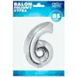 balon foliowy cyfra 6 srebrny godan 34 dgt
