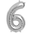 balon foliowy cyfra 6 srebrny northstar balloons 34 dgt