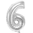 balon foliowy cyfra 6 srebrny oem 16 dgt