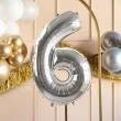 balon foliowy cyfra 6 srebrny partydeco 34 dgt