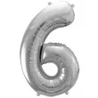 balon foliowy cyfra 6 srebrny partydeco 34 dgt