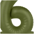 balon foliowy cyfra 6 stojaca oliwkowy folat 34 dgt