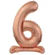 balon foliowy cyfra 6 stojaca rozowe zloto godan 29 dgt