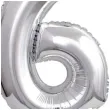 balon foliowy cyfra 6 stojaca srebrny godan 15 dgt