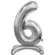 balon foliowy cyfra 6 stojaca srebrny godan 29 dgt
