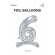 balon foliowy cyfra 6 stojaca srebrny partydeco 27 dgt