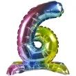 balon foliowy cyfra 6 stojaca teczowa arpex 16 dgt