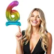 balon foliowy cyfra 6 stojaca teczowy godan 15 dgt