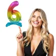 balon foliowy cyfra 6 stojaca teczowy godan 29 dgt