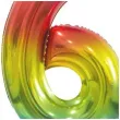 balon foliowy cyfra 6 stojaca teczowy godan 29 dgt