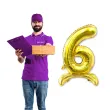 balon foliowy cyfra 6 stojaca zloty dekoracjepolska 30 dgt