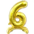 balon foliowy cyfra 6 stojaca zloty dekoracjepolska 30 dgt