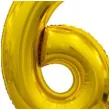 balon foliowy cyfra 6 stojaca zloty godan 29 dgt
