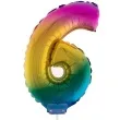 balon foliowy cyfra 6 teczowy funny fashion 16 dgt