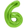balon foliowy cyfra 6 zielone jabluszko partypal 39 dgt