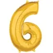 balon foliowy cyfra 6 zloty amscan 26 dgt