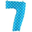 balon foliowy cyfra 7 biale kropki niebieski grabo 40 dgt