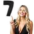balon foliowy cyfra 7 czarny funny fashion 40 dgt