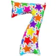 balon foliowy cyfra 7 gwiazdy holo betallic 40 dgt