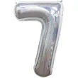 balon foliowy cyfra 7 holograficzna srebrny partypal 40 dgt
