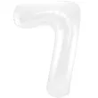 balon foliowy cyfra 7 metaliczny mat bialy folat 34 dgt