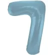 balon foliowy cyfra 7 metaliczny mat niebieski pastelowy folat 34 dgt