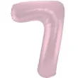 balon foliowy cyfra 7 metaliczny mat rozowy pastelowy folat 34 dgt