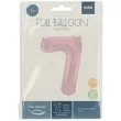 balon foliowy cyfra 7 metaliczny mat rozowy pastelowy folat 34 dgt