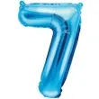balon foliowy cyfra 7 niebieski partydeco 14 dgt