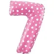 balon foliowy cyfra 7 serduszka rozowy jix 18 dgt