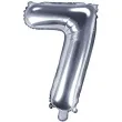 balon foliowy cyfra 7 srebrny partydeco 14 dgt